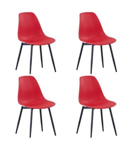 Eetkamerstoelen 4 st PP rood