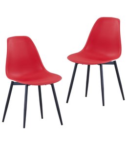 Eetkamerstoelen 2 st PP rood