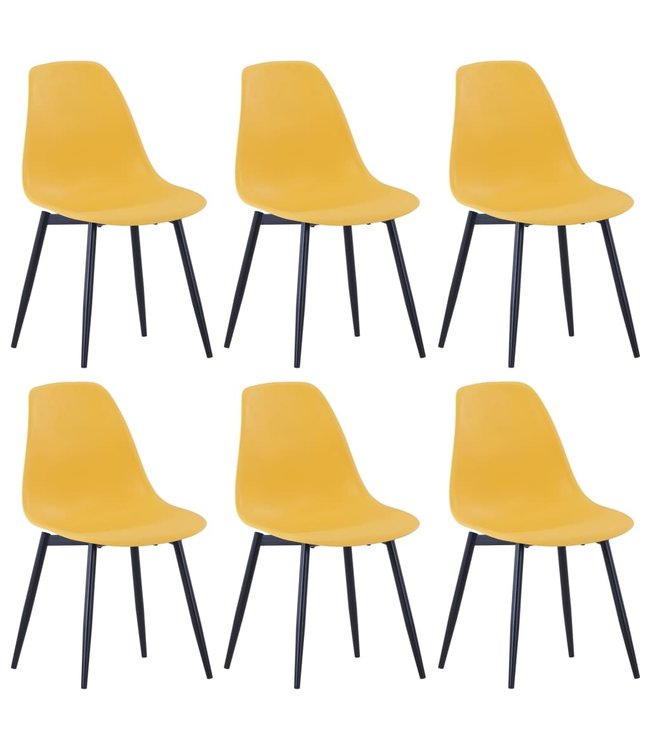Eetkamerstoelen 6 st PP geel
