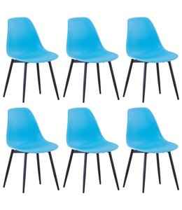 Eetkamerstoelen 6 st PP blauw