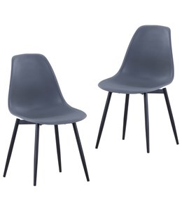 Eetkamerstoelen 2 st PP grijs