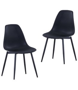 Eetkamerstoelen 2 st PP zwart