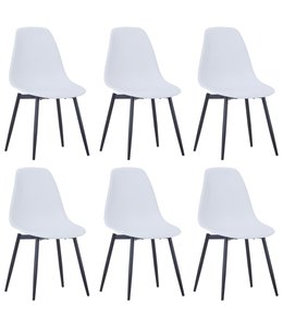 Eetkamerstoelen 6 st PP wit