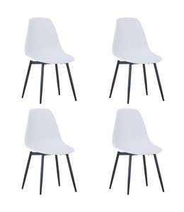 Eetkamerstoelen 4 st PP wit