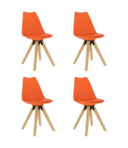 Eetkamerstoelen 4 st oranje