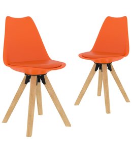 Eetkamerstoelen 2 st oranje