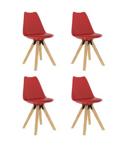 Eetkamerstoelen 4 st rood
