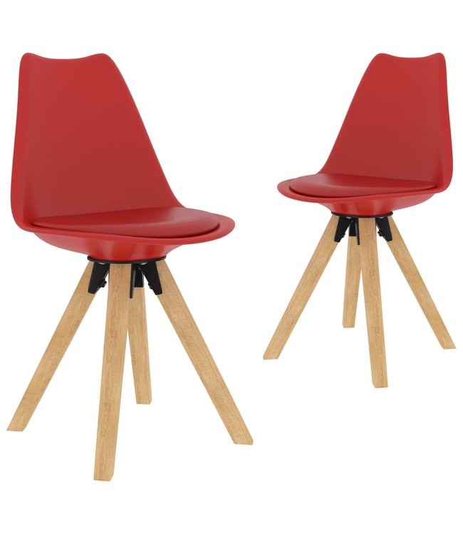 Eetkamerstoelen 2 st rood