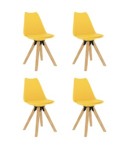 Eetkamerstoelen 4 st geel