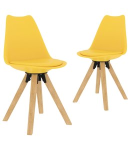 Eetkamerstoelen 2 st geel