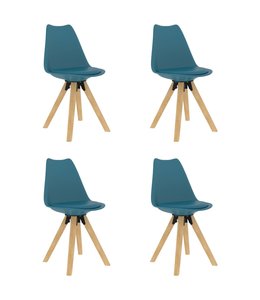 Eetkamerstoelen 4 st turquoise