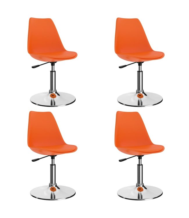 Eetkamerstoelen draaibaar 4 st kunstleer oranje