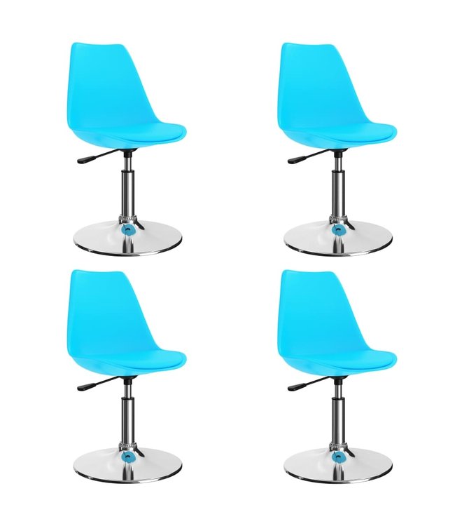 Eetkamerstoelen draaibaar 4 st kunstleer blauw