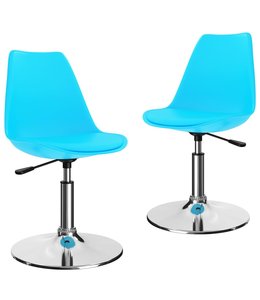 Eetkamerstoelen draaibaar 2 st kunstleer blauw