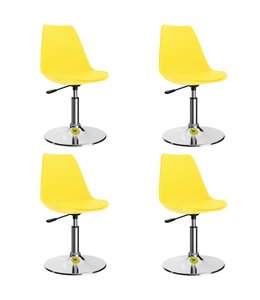 Eetkamerstoelen draaibaar 4 st kunstleer geel