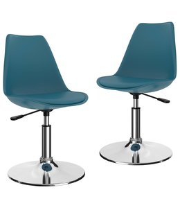 Eetkamerstoelen draaibaar 2 st kunstleer turquoise