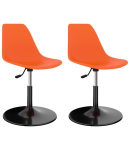 Eetkamerstoelen draaibaar 2 st PP oranje