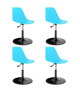 Eetkamerstoelen draaibaar 4 st PP blauw