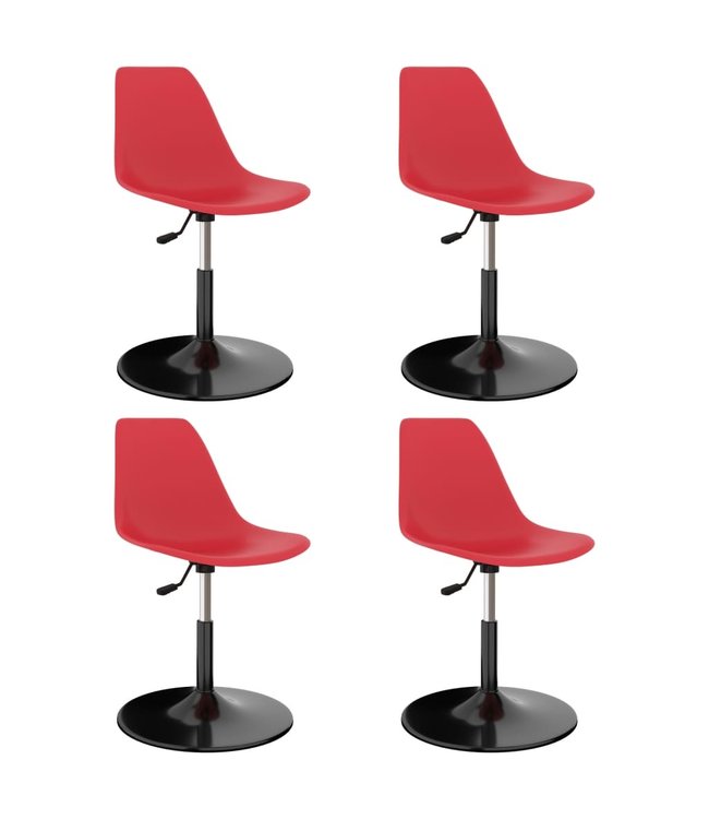 Eetkamerstoelen draaibaar 4 st PP rood