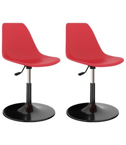 Eetkamerstoelen draaibaar 2 st PP rood