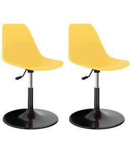 Eetkamerstoelen draaibaar 2 st PP geel