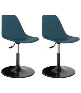 Eetkamerstoelen draaibaar 2 st PP turquoise