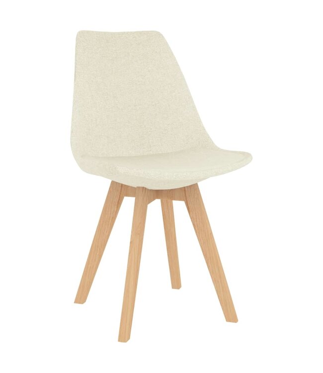 Eetkamerstoelen 2 st stof crème
