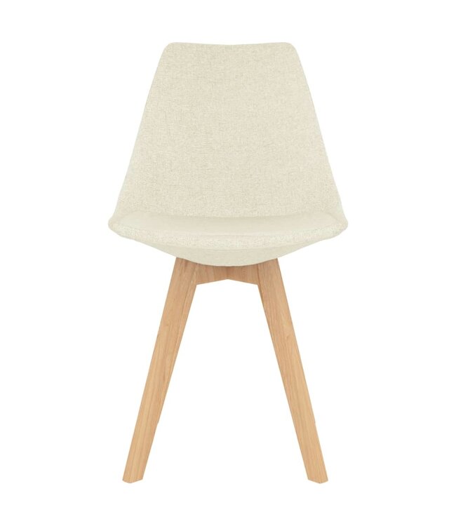 Eetkamerstoelen 2 st stof crème