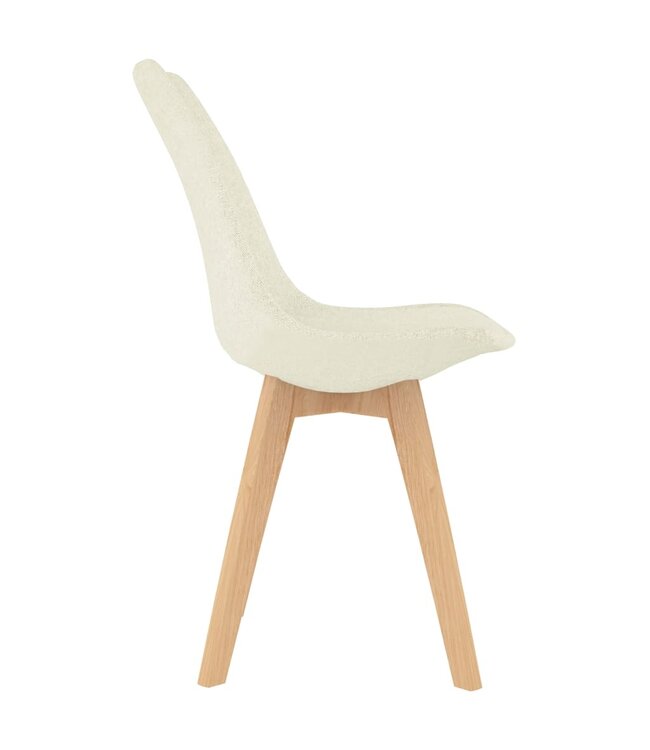 Eetkamerstoelen 2 st stof crème