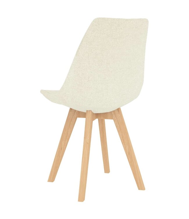 Eetkamerstoelen 2 st stof crème