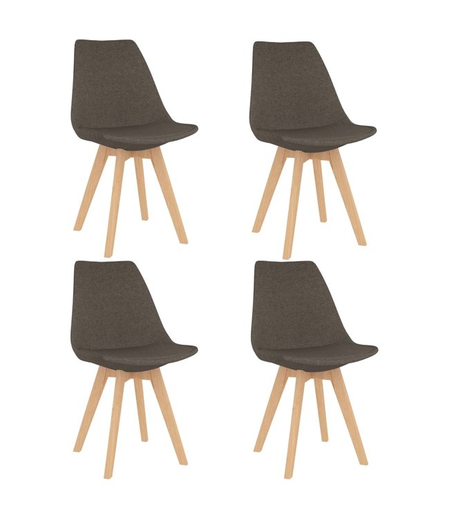 Eetkamerstoelen 4 st stof taupe