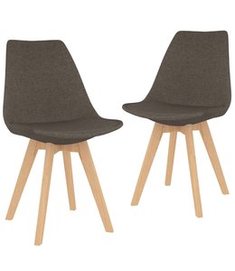 Eetkamerstoelen 2 st stof taupe