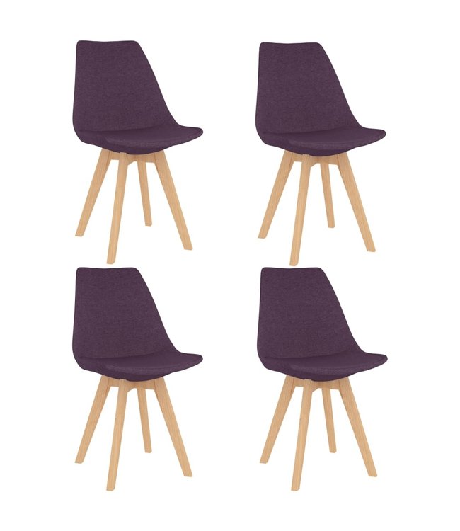 Eetkamerstoelen 4 st stof paars