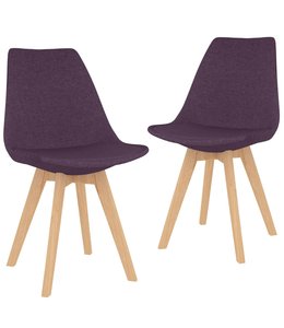 Eetkamerstoelen 2 st stof paars