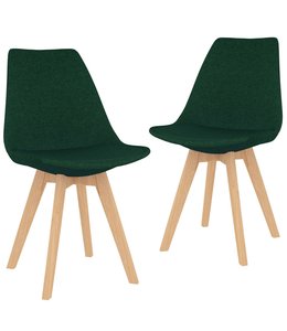 Eetkamerstoelen 2 st stof donkergroen