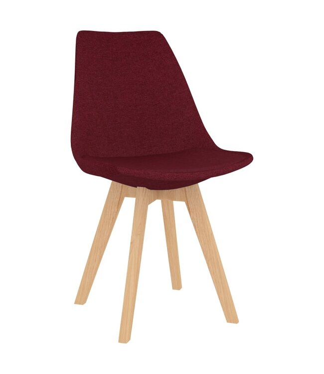 Eetkamerstoelen 4 st stof wijnrood
