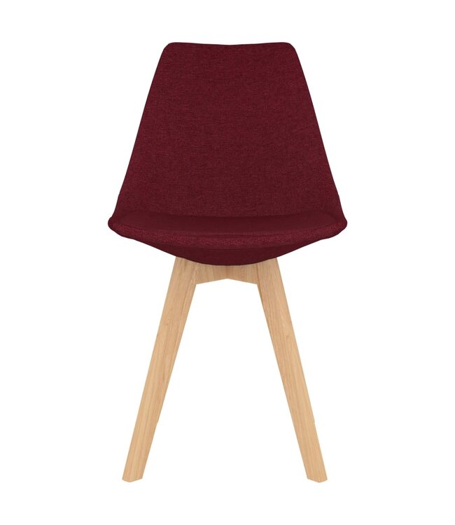Eetkamerstoelen 4 st stof wijnrood