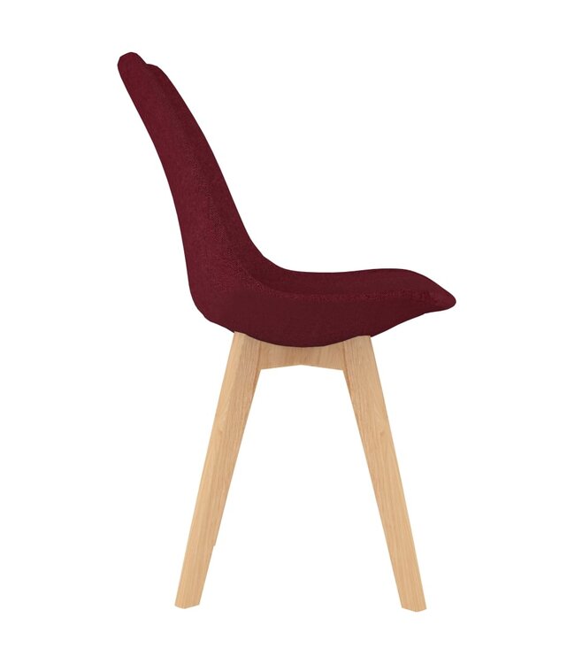 Eetkamerstoelen 4 st stof wijnrood