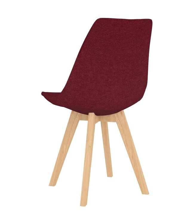 Eetkamerstoelen 4 st stof wijnrood