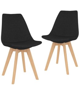 Eetkamerstoelen 2 st stof zwart