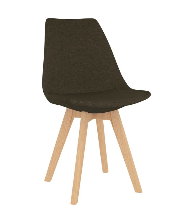 Eetkamerstoelen 4 st stof donkerbruin