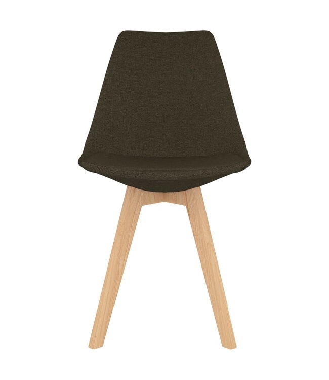 Eetkamerstoelen 4 st stof donkerbruin