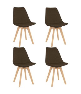 Eetkamerstoelen 4 st stof bruin