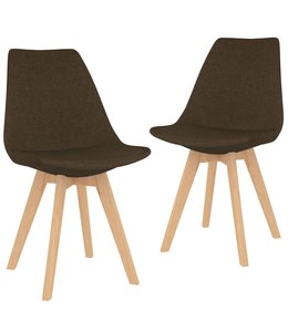 Eetkamerstoelen 2 st stof bruin