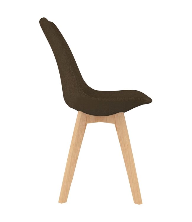 Eetkamerstoelen 2 st stof bruin
