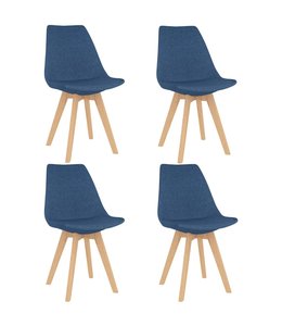 Eetkamerstoelen 4 st stof blauw