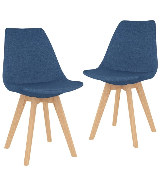 Eetkamerstoelen 2 st stof blauw