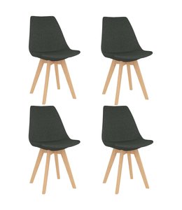 Eetkamerstoelen 4 st stof donkergrijs