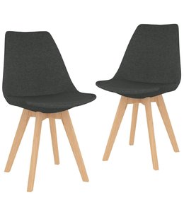 Eetkamerstoelen 2 st stof donkergrijs