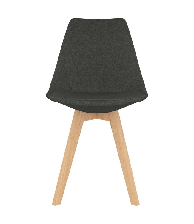 Eetkamerstoelen 2 st stof donkergrijs